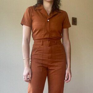 Big Bud Press Short Sleeve Jumpsuit burnt orange